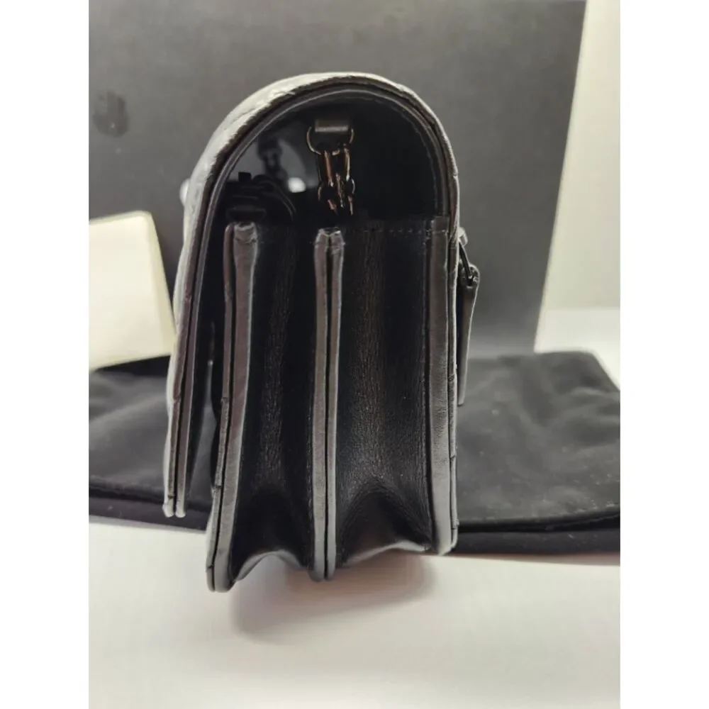 CHANEL So Black Chevron Wallet On Chain WOC Aged Calfskin Black HDW 18 Series